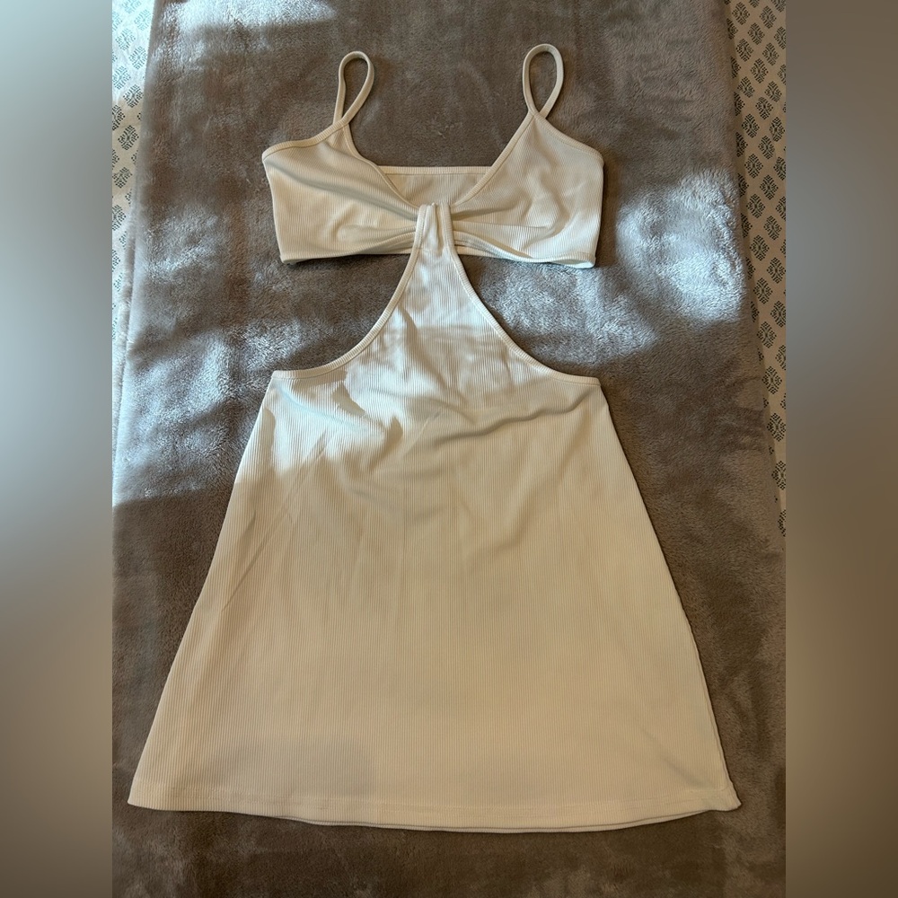 White cutout mini dress